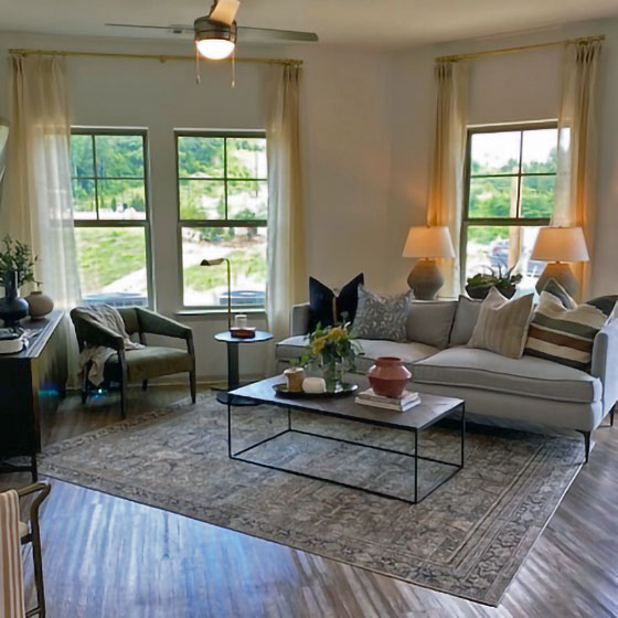 Easterwood Model Living2 Apartment living room Easterwood Apartments