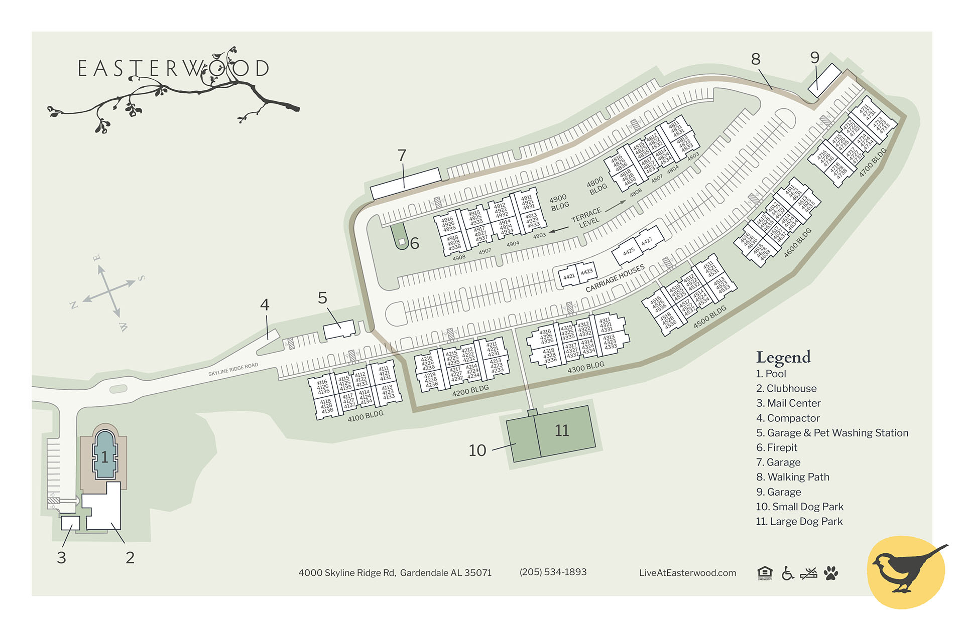 Community Map of Easterwood apartments
